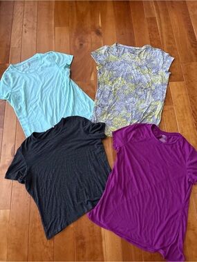 Women’s Short-Sleeve Tee athletic bundle, clean - Purple, Black, Aqua, Floral